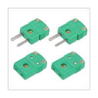 2 Set Mini K Type Thermocouple Wire Connectors Male Female Plug Adapter 200°C(392°F) for Thermocouple Sensor Probe Green