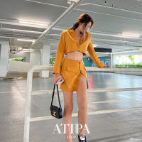 Atipashop - VERTINI SKIRT กระโปรง กระโปรงสั้น ทรงเอวสูง กระดุมข้าง ผ่าหน้า