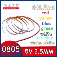 5V แถบไฟ Led 1M/5M Dc บางกว้าง2.5มม. สีขาวสีแดงสีน้ำเงินสีเขียวเหลืองเครื่องบินโมเดลโต๊ะเล่นทราย Led เปล่งออกมาเทปตกแต่ง