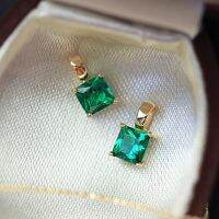 GOLDtutu Grilgold 9k Gold French Retro Fine Emerald Zircon Small Box Charm