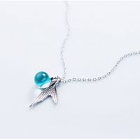 MeeningBrand❀สร้อยคอเงิน MERMAID TAIL BLUE BALL [02-0010]