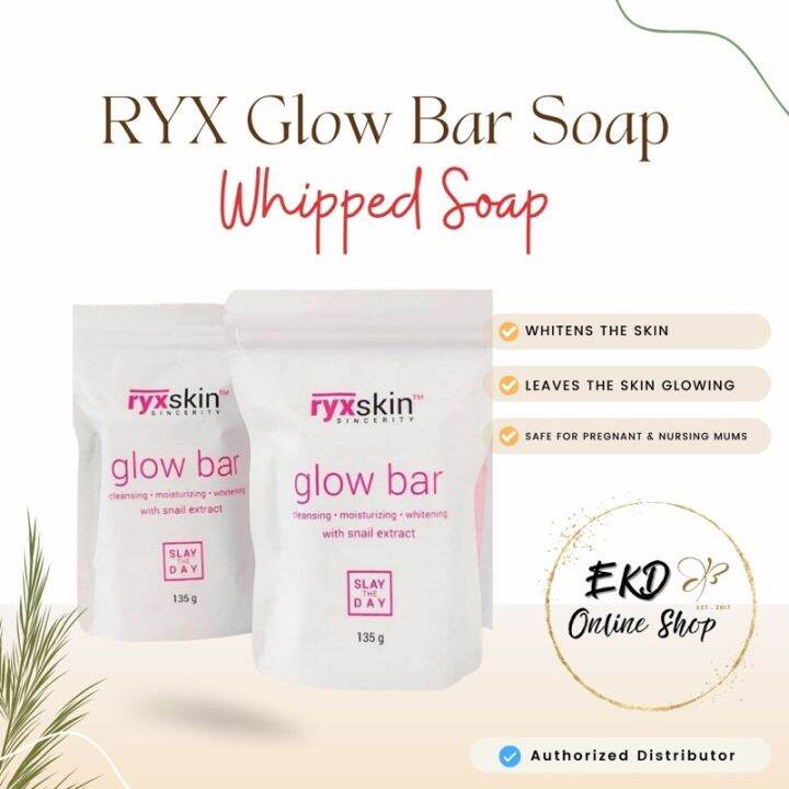 New 2023 Ryx Glow Bar Soap Whitening Soap Whipp Soap Snail Extract