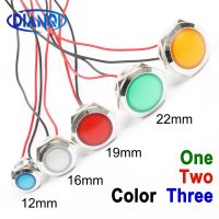 【YF】◄♞  12mm 16mm 19mm 22mm Metal Spherical Round indicator LIGHT with wire 1/2/3 red yellow blue green white