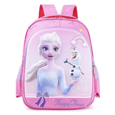 Disney kindergarten schoolbag boys and girls backpack Korean cute girl children cartoon frozen elsa backpack