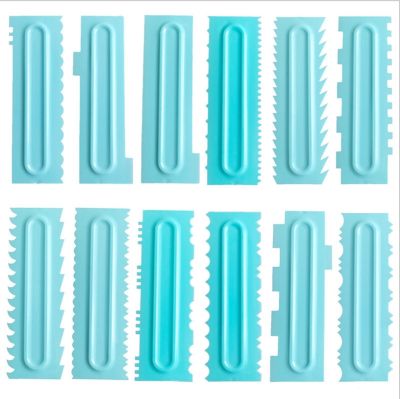 Mousse Plastic Sawtooth Scraper Icing Smoother Comb Set Baking Tools
