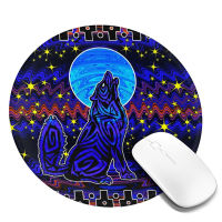 Wolf Moon Round Mouse Pad