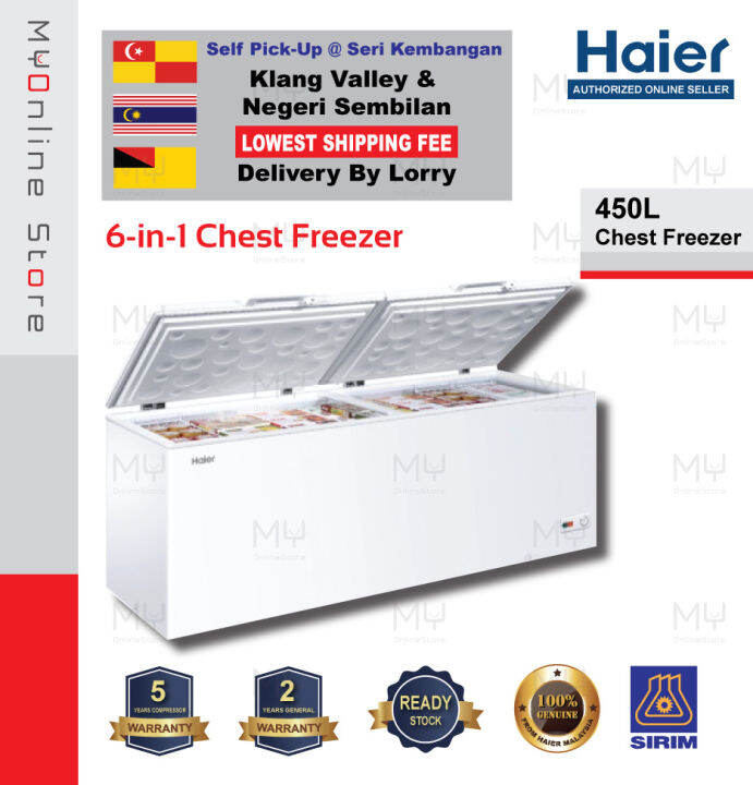  Haier (450L) 2 Door Chest Freezer Convertible / 2 Pintu Peti Sejuk