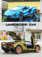 ใหม่1:32จำลอง Lamborghinis Sian Cfl37ล้อแม็กรถยนต์รุ่นเสียงและแสงดึงกลับรถของเล่นเด็กคอลเลกชันตกแต่งของขวัญ