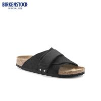 BIRKENSTOCK Kyoto VL Soft Suede &amp; Nubuck Black รองเท้าแตะ Unisex สีดำ รุ่น 1022350 (regular)