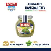 Sốt Pesto Alla Genovese Agnesi 185g truyền thống của Ý chứa dầu Oliu và