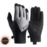 ROCKBROS Autumn Winter Warm Bicycle Gloves Screen Touch Full Finger Scooter Motorcycle Bike Gloves Thermal Cycling Gloves