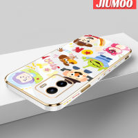 JIUMOO เคสสำหรับ Vivo Y15s Y15a Y01 T1 5G T1 Pro S15e Iqoo Z6 Pro รูปแบบการ์ตูนทอยสตอรี่ใหม่กรอบสี่เหลี่ยมพื้นผิวเคสซิลิกาเจลกันกระแทกเคสมือถือฝาครอบป้องกันเลนส์กล้องถ่ายรูปรวมทุกอย่าง