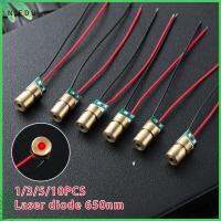 NIEDU 1/3/5/10pc ขายดี สายตาสีแดง หัวทองแดง เลเซอร์ไดโอด เลเซอร์ปรับได้ 650nm 6mm 3V โมดูลไดโอดจุด