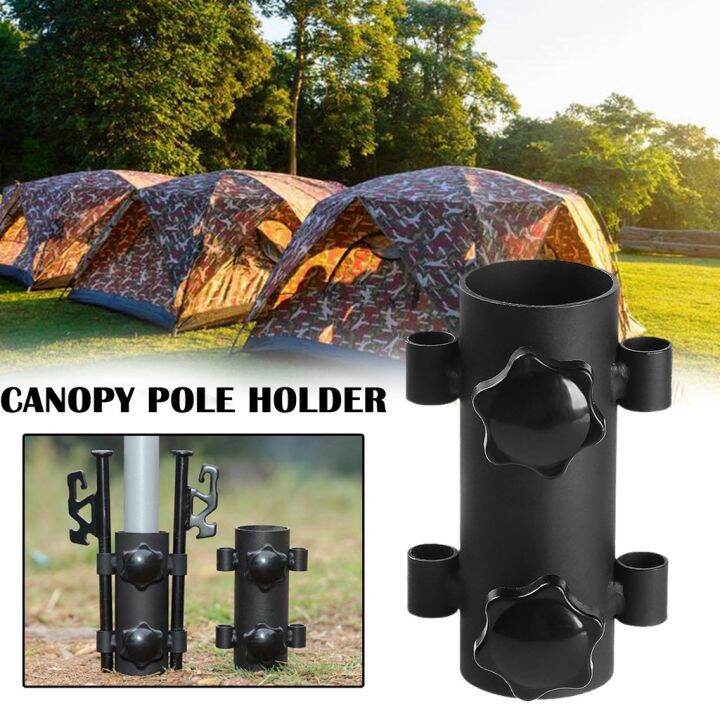 Tent Awning Rod Holder Iron Double Hole Nut Adjustable Windproof