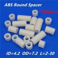 1000Pcs M4สีขาวไนลอน Abs รอบ Hollow Non-Threaded Standoff Spacer Pcb สกรู Bolt เครื่องซักผ้ายาว Id = 4.2 Od = 7.2