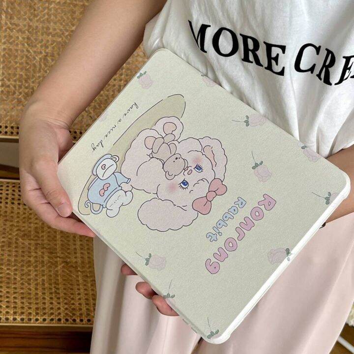 เคสอะคริลิค-ลายกระต่ายน่ารัก-สําหรับ-ipad10th-mini6-ipad5-6-7-8-9-air-air2-air3-air4-air5-10-9-นิ้ว-pro10-5-ipad10-2-นิ้ว-pro11-pro12-9-2018-2020-2021