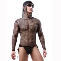 ✇♝✒ URP 2022 Mens Hooded Vest Long Sleeve Clothing Muscle Mens Mesh Mens Triangle Underwear Sexy Set