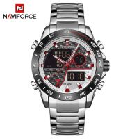 ⌚NAVIFORCE นาฬิกาควอตซ์สำหรับผู้ชายสไตล์สปอร์ตหรูหรานาฬิกาดิจิตอลของผู้ชายนาฬิกาทหารกันน้ำนาฬิกาเรืองแสง