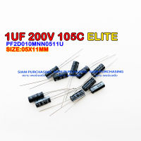 (จำนวน 10ชิ้น) 1UF 200V 105C ELITE SIZE 05X11MM. สีดำ CAPACITOR คาปาซิเตอร์ PF2D010MNN0511U