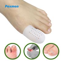 ◊ Pexmen 2Pcs Soft Big Toe Protector Breathable Gel Toe Cap Toe Cover Sleeves for Missing or Ingrown Toenails Corns and Blisters