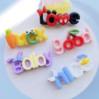 10 Cute Cartoon Letters Flat Back Resin Card Hole Scrapbook DIY Jewelry Decoration Accessories H140