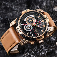 2021 LIGE Mens Watches Top Brand Luxury Casual Leather Quartz Clock Male Sport Waterproof Watch Gold Watch Men Relogio Masculino