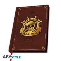 ABYStyle [ลิขสิทธิ์แท้ พร้อมส่ง] สมุด สมุดโน๊ต สมุดบันทึก One Piece Premium Notebook สมุดจดบันทึก ปกหนัง วันพีซ - Skull Gold