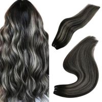 Full Shine Human Hair Bundles 100% Human Hair Extensions Balayage Highlights Silky Straight Remy Double Weft Natural Hair