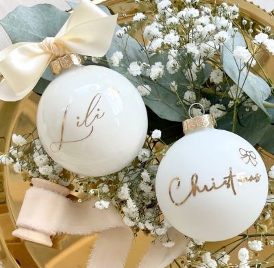 8cm navidad glass wool white christmas bauble personalized tree bauble Chritsmas tree bauble tree ornament tree ball