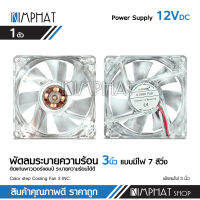 พัดลมมีไฟ7สี ใช้ไฟ12v ระบายความร้อนเครื่องเสียงและคอมพิวเตอร์ เสียงเงียบ ลมแรง ไว้เป่าเพาเวอร์ ใส่แผงซาวด์ ใช้ไฟน้อยมาก ระบายอากาศ