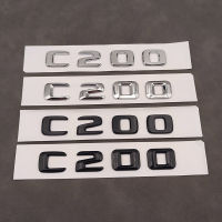 3d ABS Chrome Black C 200โลโก้ C200ตัวอักษรรถ Trunk Badge Decal สำหรับ Benz C200 W205 W204สติกเกอร์สัญลักษณ์อุปกรณ์เสริม