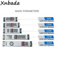 DC12V24V LongUltra Thin LED Lighting Transformers 60W 100W 150W 200W 300W Driver Power Adapter Switch Power Supply