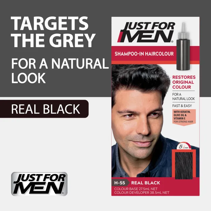Just For Men Shampoo-In Hair Color - Real Black