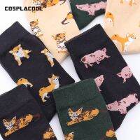 （A Beautiful） JapanHarajuku DogSocks ผู้หญิงข้อเท้าถุงเท้าผ้าฝ้ายน่ารัก FashionHipster สเก็ตบอร์ดหญิง Meias ArtSox