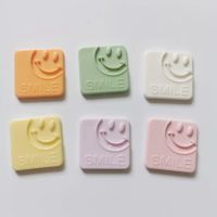 10pieces 30mm diy resin New Cute smile square shape flat back beads sticker Scrapbook Jewelry Craft Decoration Accessories 2022