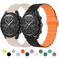 Original ✽☌✾ Gelang jam untuk Omega X Swatch bersama MoonSwatch Planet silikon gelang pengganti magnetik Correa untuk MoonSwatch gelang tali