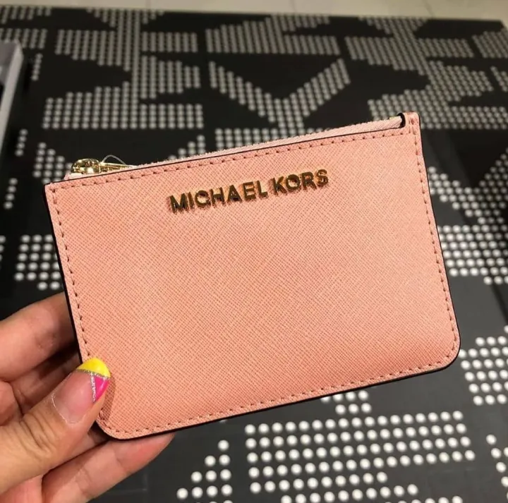 Michael Kors Jet Set Travel Saffiano Leather Small Top Zip Coin Pouch with  ID Holder - Peach | Lazada PH