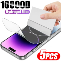 5 ชิ้นฟิล์ม Hydrogel สำหรับ iPhone 14 Pro Max 8 7 14 Plus คลุมทั้งหมดปกป้องหน้าจอสำหรับ iPhone 13 12 Mini 11 PRO X XS MAX ไม่ใช่แก้ว-Bajinde