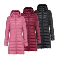 ZZOOI Winter Women Ultralight Thick Down Jacket White Duck Down Hooded Jackets Long Sleeve Warm Coat Parka Female Portable Outwear