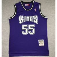 ใหม่ NBA Sacramento Kings ปี 1998-99 สําหรับผู้ชาย #55 เสื้อกีฬาบาสเก็ตบอล ปักลาย Jason Williams สีม่วง สไตล์วินเทจ