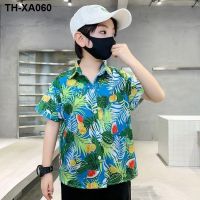 childrens short-sleeved 2023 boys beach British casual style medium and large flower