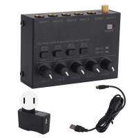 4 Channel Audio Mixer Line Mixer 4 Channel Headphone Amplifier for Home Studios การบันทึกสด 100‑240V