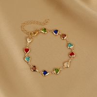 Vintage Gold Color Chain Bracelet for Women Colorful Crystal Heart Butterfly Charm Bracelet Wedding Party Fashion Jewelry Gifts Wireless Earbuds Acces