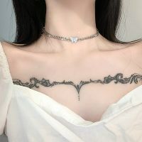 [พร้อมส่งจากไทย]⚡FREE SHIP+LOCAL SELLER⚡สร้อยข้อมือ Rhinestone ผีเสื้อ Choker Light หรูหราชนกลุ่มน้อย Slimming Clavicle สร้อยคอ