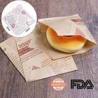 ?FDA【50/100】Pcs Burger Bag Triangle Bag Sandwich Bag Paper Bag Donut Bag 15x15cm Kraft Paper Bag for Bakery Bread Packaging Bag