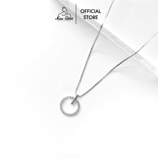 Dây chuyền bạc miuu silver, vòng cổ nữ mặt tròn xinh xắn veronica necklace - ảnh sản phẩm 1