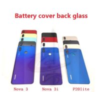 【Typ】ฝาครอบแบตเตอรี่เคสกระจกด้านหลังพร้อมแถบกาวสำรองสำหรับ Huawei Nova 3 3i 3E P20Lite