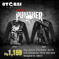 Punisher v2.0 เสื้อกีฬาแขนยาว ลาย 3d พรีเมี่ยม สําหรับขี่จักรยานยนต์