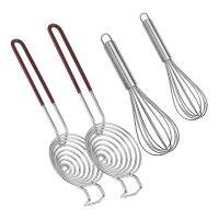 Stainless Steel Egg White Separator Whisk,Egg Yolk Separator,Long Handled Divider,for Cooking Baking and Stirring,4 Pcs