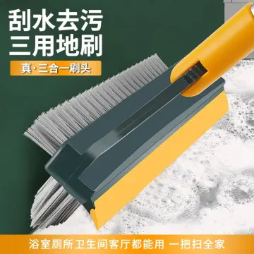 3 in 1 Bathroom Cleaning Brush with wiper Long Handle Tile Cleaner